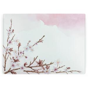Cherry Blossom Large Worktop Protector - Glass Kitchen Cutting Board