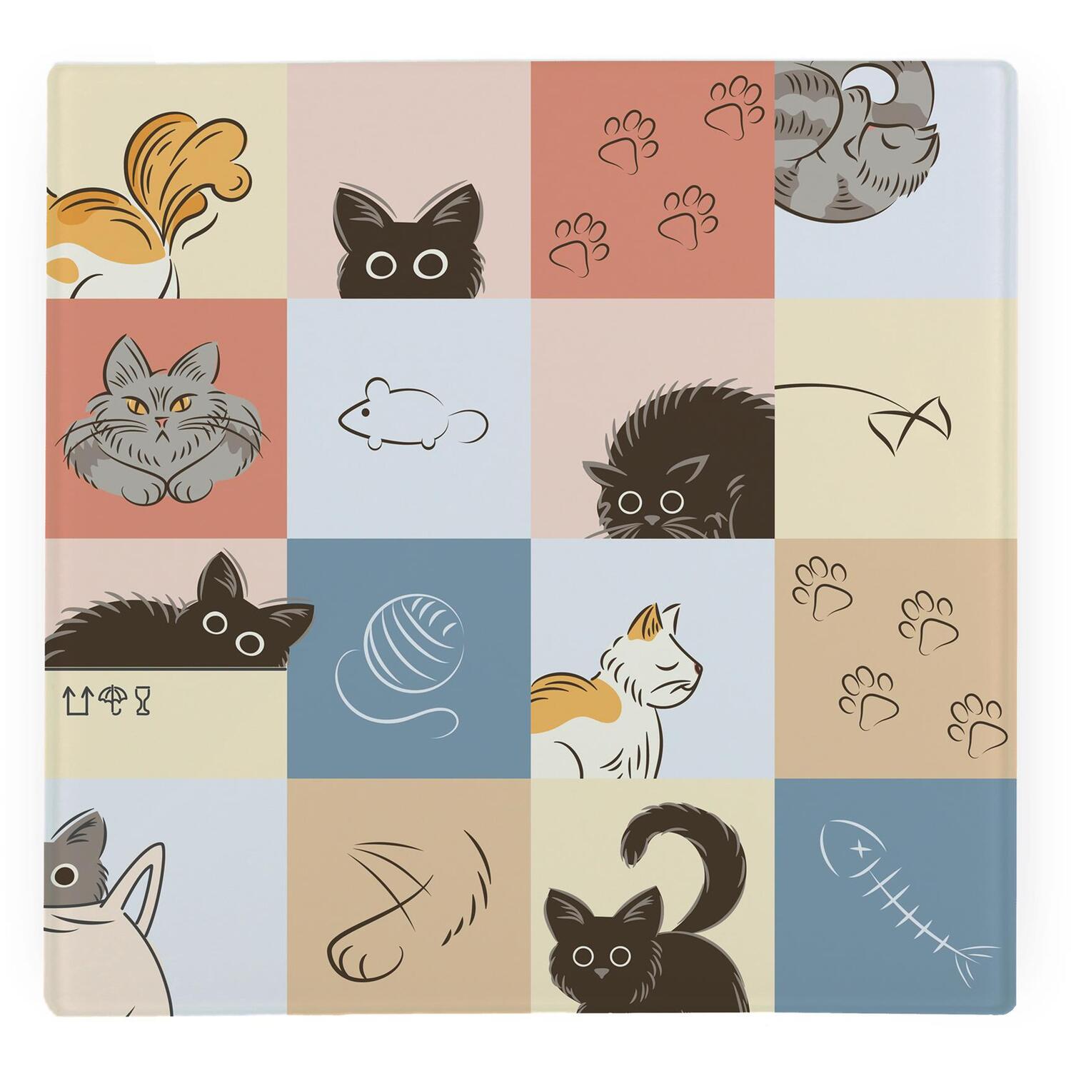 Image of Checked Cats Large Square Worktop Protector&hellip;