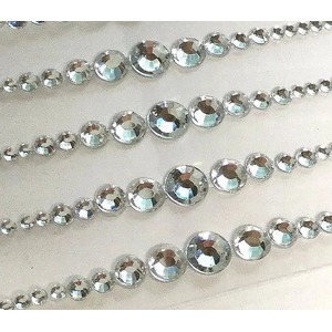 Pack of 10 Amelia Crystal Acrylic Self Adhesive Embellishments