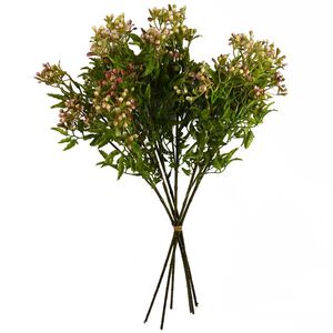 55cm Pack of 6 Artificial Foliage Stems with Pink Berries