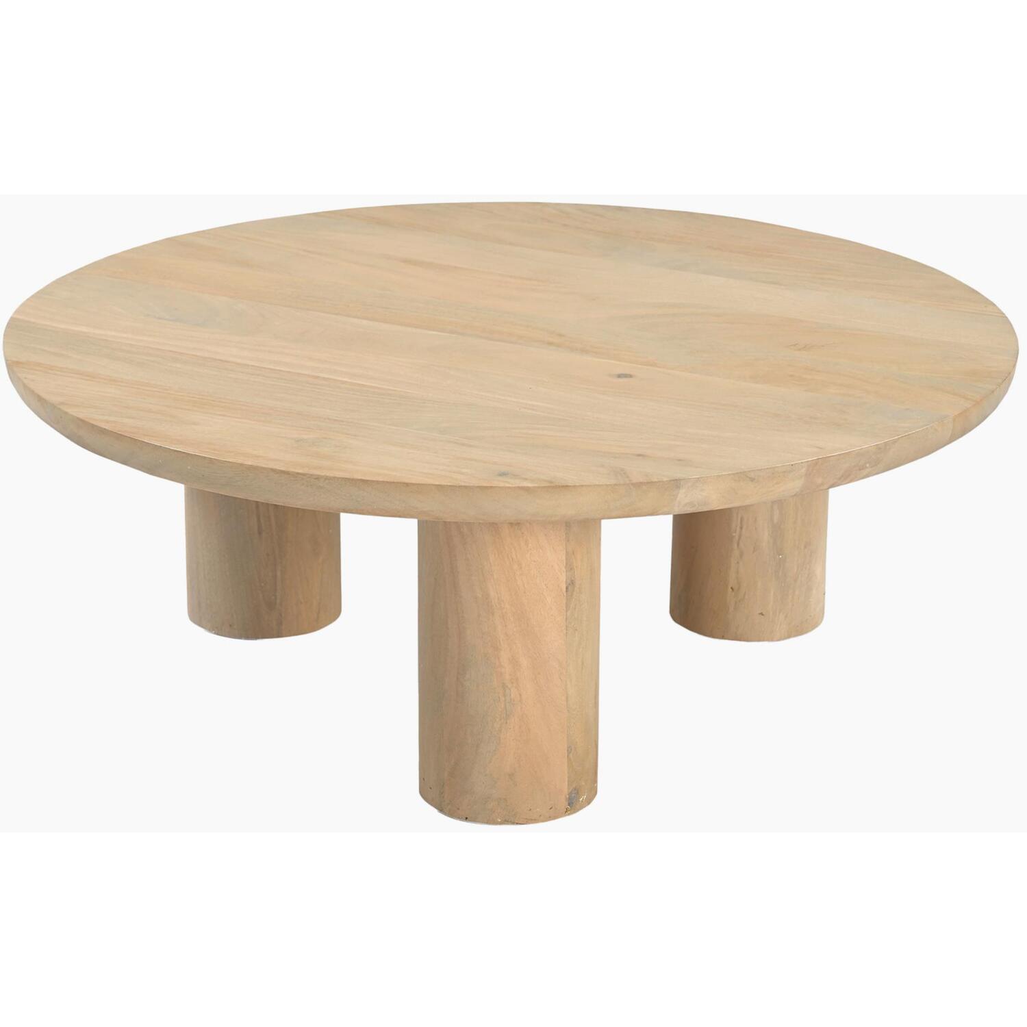 Furnitureboxuk Teton Round Walnut Wood 3 Leg Coffee Table - Oak