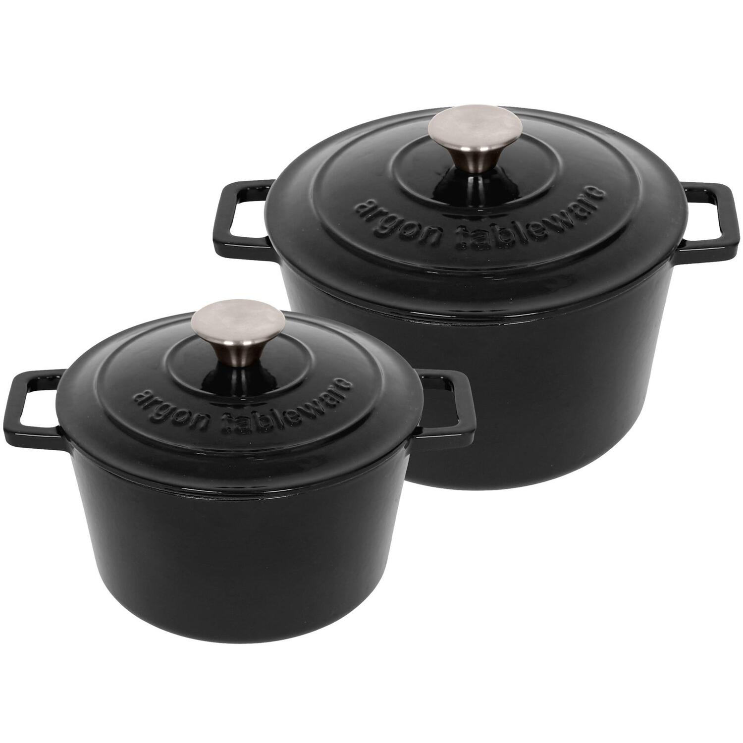 Image of 2pc Round Cast Iron Casserole Dish&hellip;