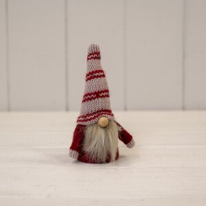 Red Gonk with White and Red Stripey Hat