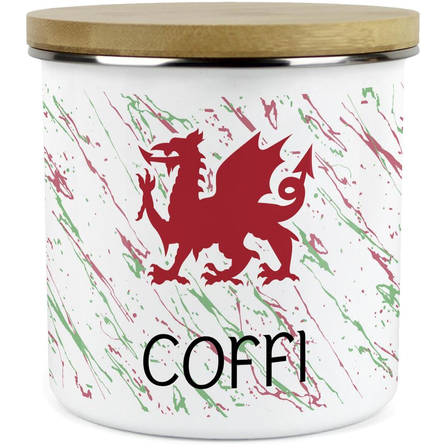 Purely Home Welsh Dragon Large Kitchen Storage Canister (Welsh) - White