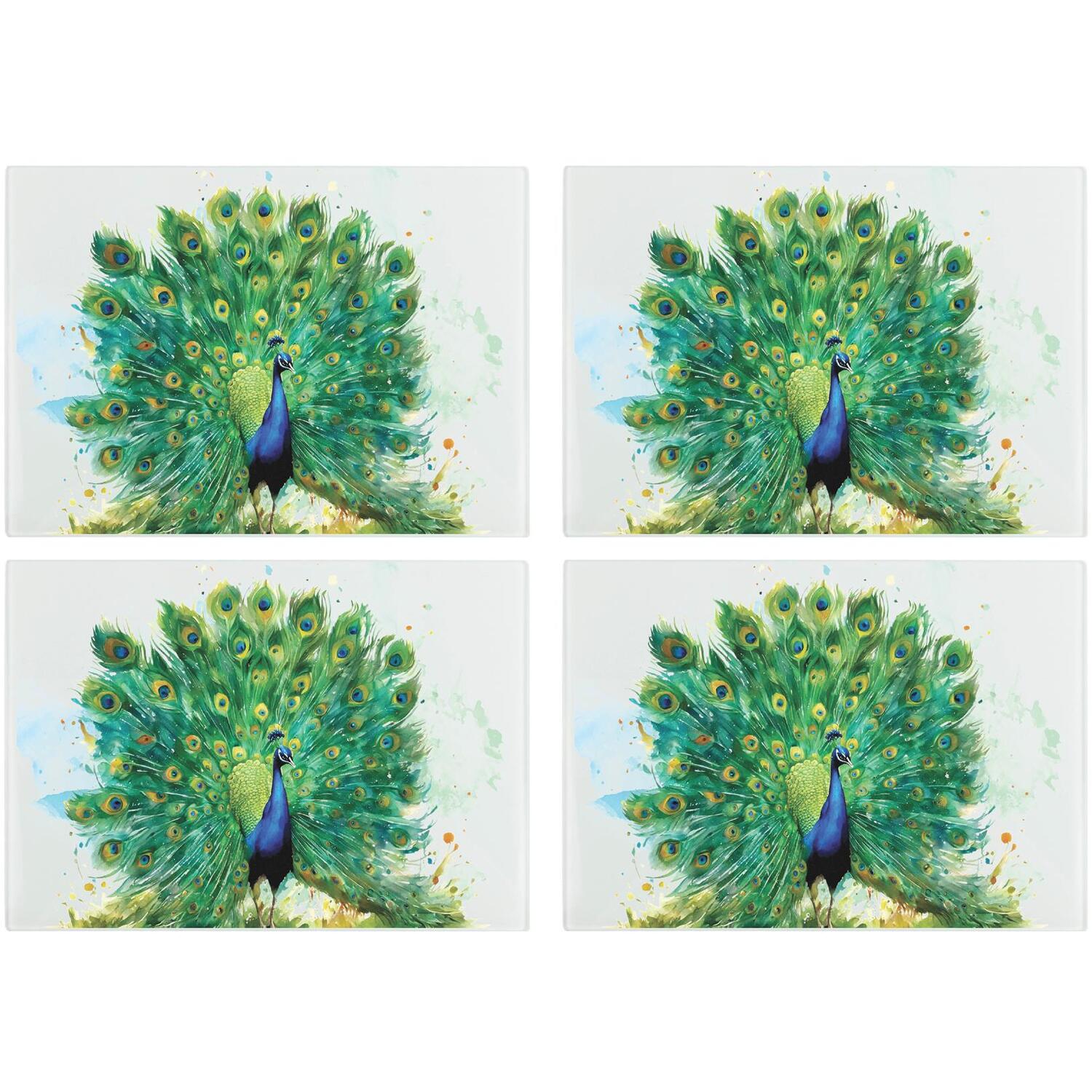 Image of Peacock Glass Placemats - Set of&hellip;