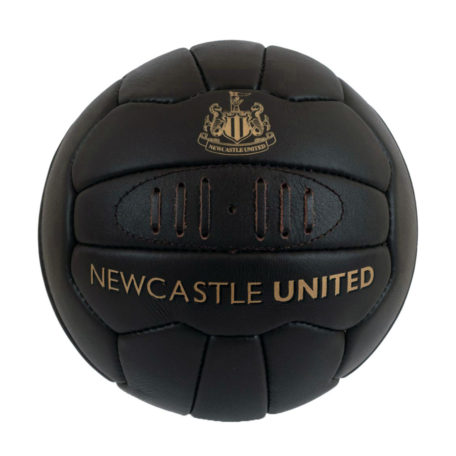 Newcastle United Fc Heritage Retro Leather Mini Football - Black/Gold