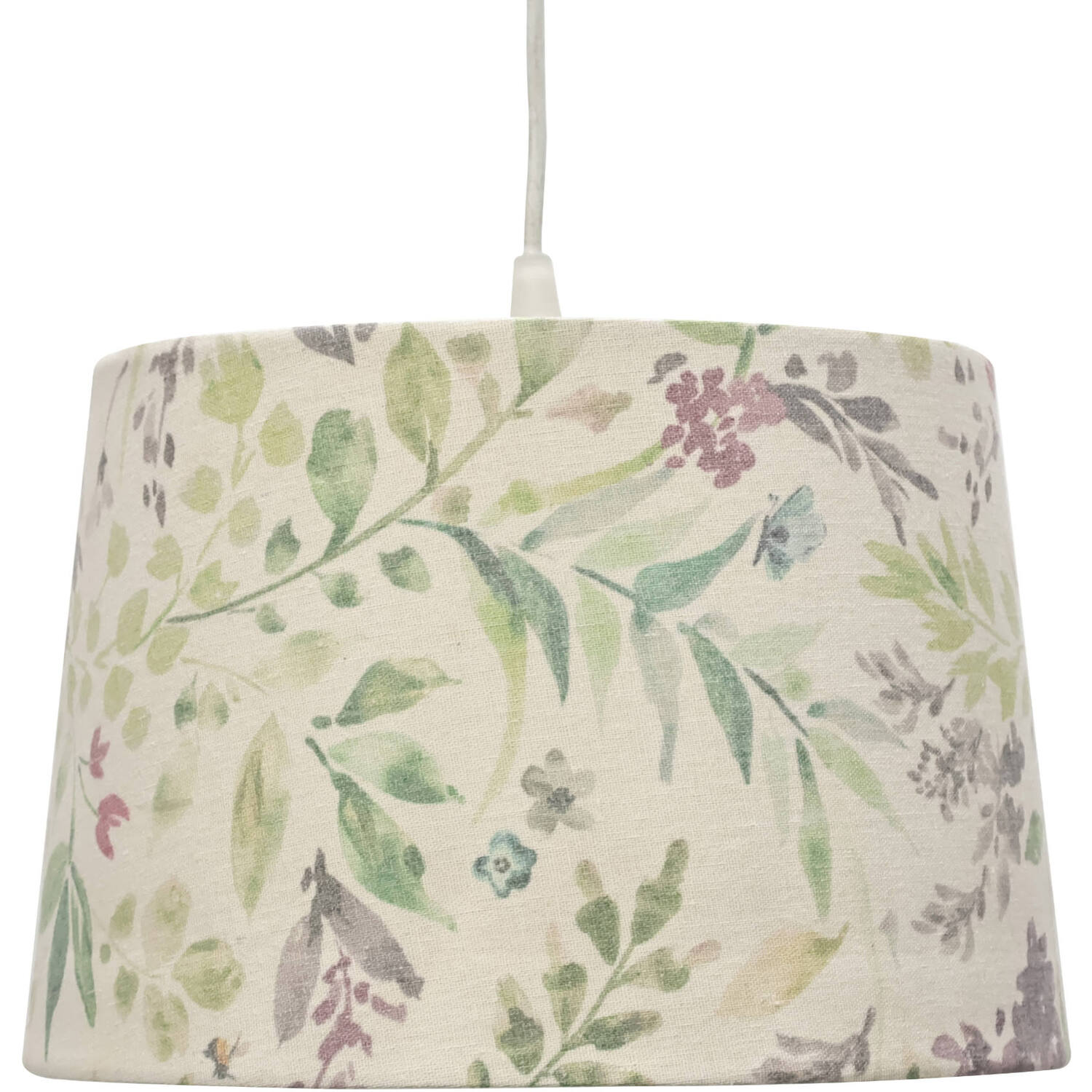 First Choice Lighting Floral Easy Fit Fabric Pendant Shade - Floral Digital Print