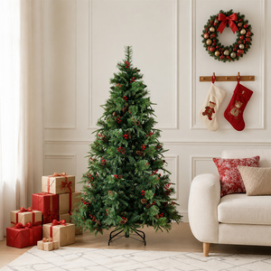 Premium Mixed Tip Christmas Tree with Pine Cones and Berries