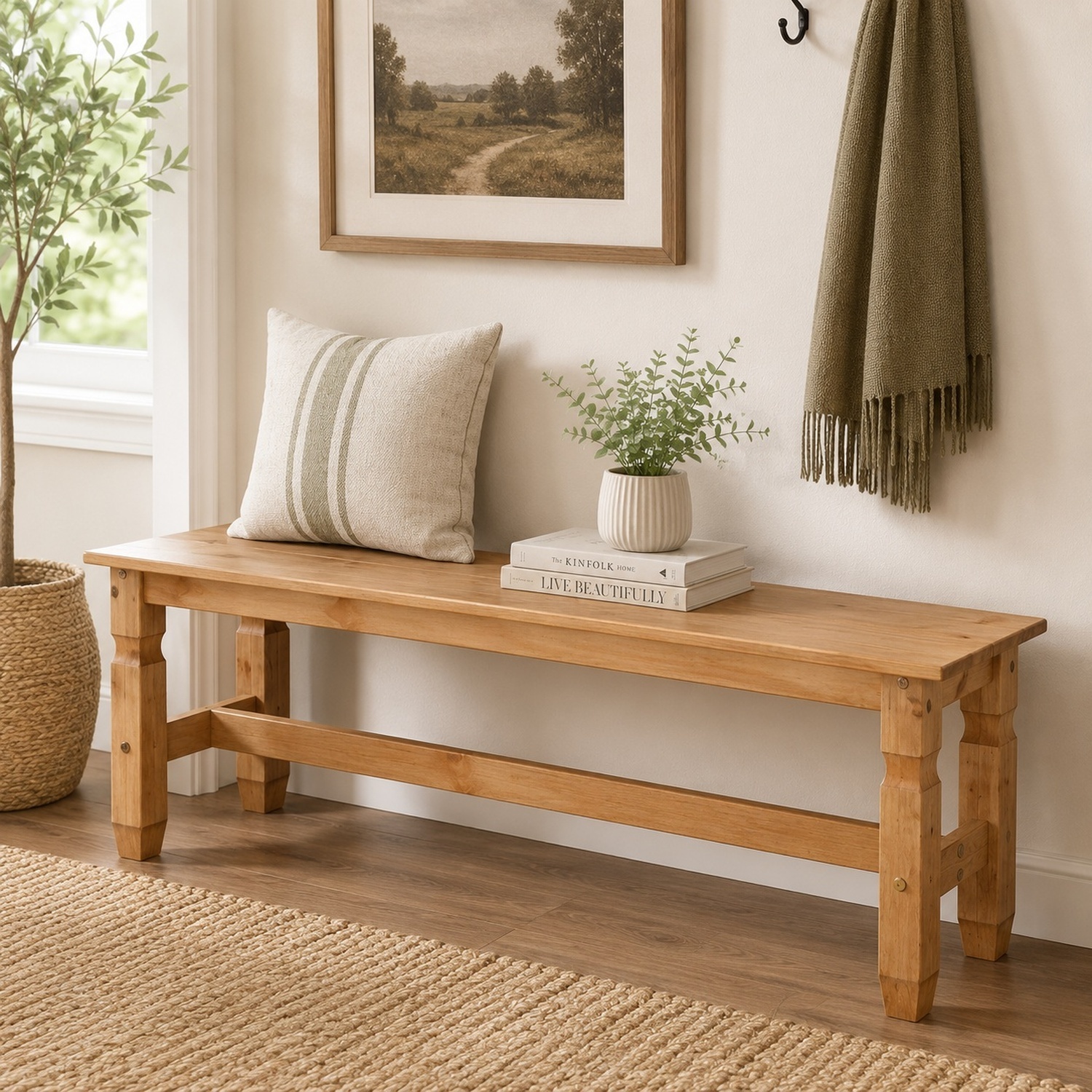 Mews Corona Dining Bench 5ft Long Seating Chair | Mexican Solid Pine - Image 2