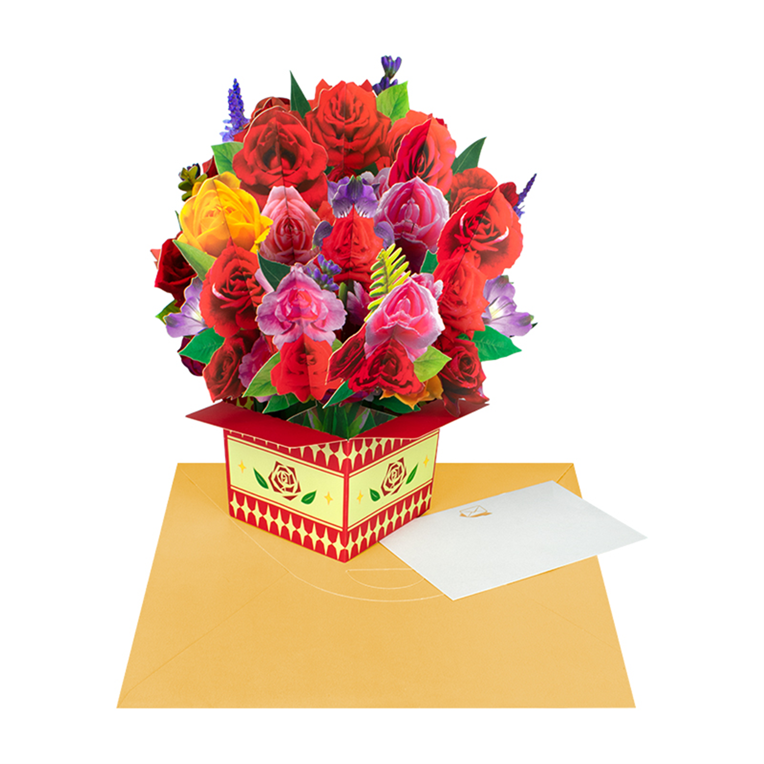 Brightfeel Bloom Box Rose Elegance 3D Pop Up Greeting Card - White