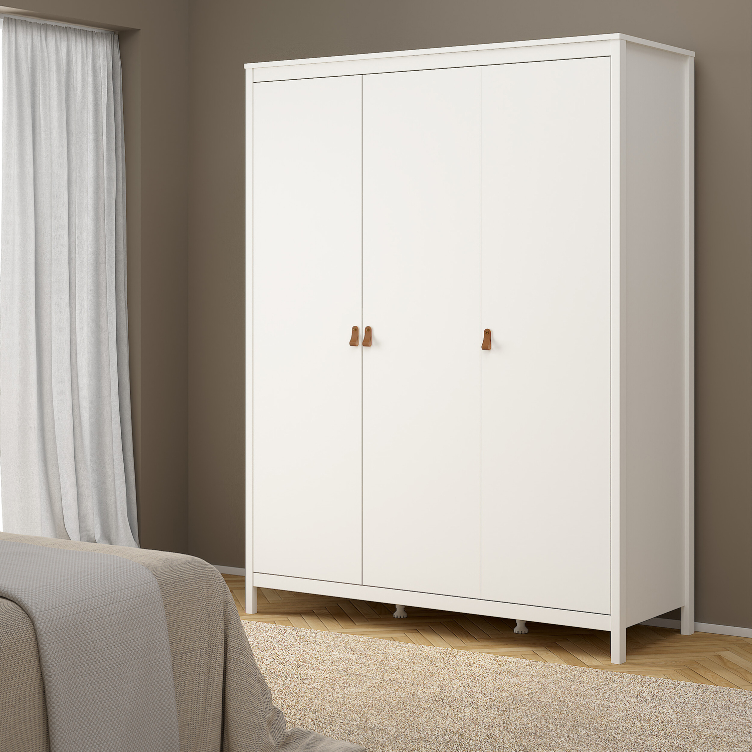 Indoor Furniture Group Barcelona 3 Door Wardrobe White - Image 4