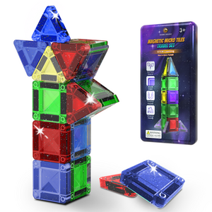 Micro Magnetic Tiles Building Blocks Toy (18PCS - Glitter)