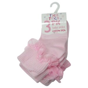 Baby Girls 3pack Pink Lace Tot Sock by TickTock