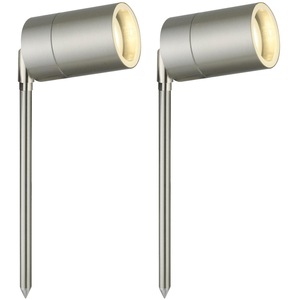 Set Of 2 Blaze Stainless Steel Outdoor Spike Lights