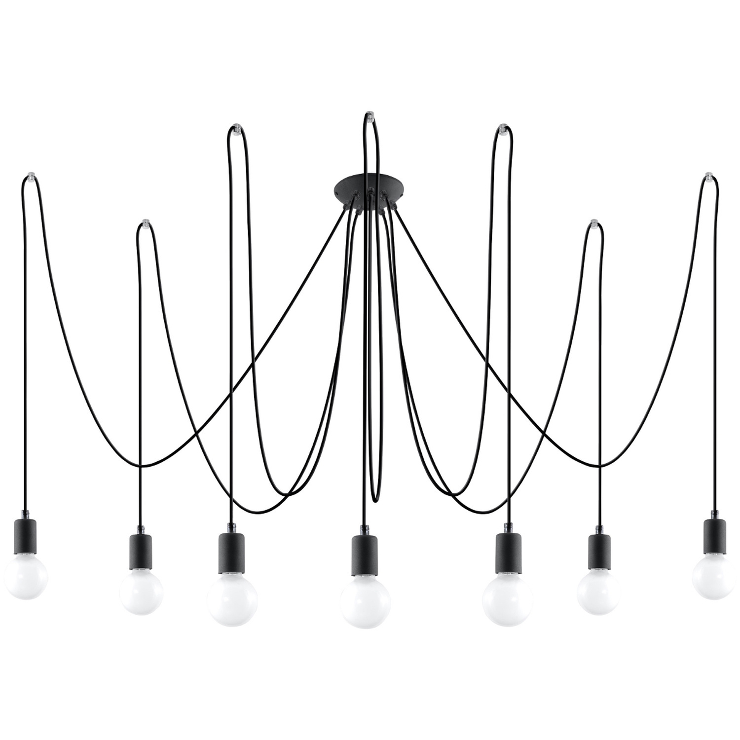 Sollux Lighting Chandelier Edison 7 Black - Black