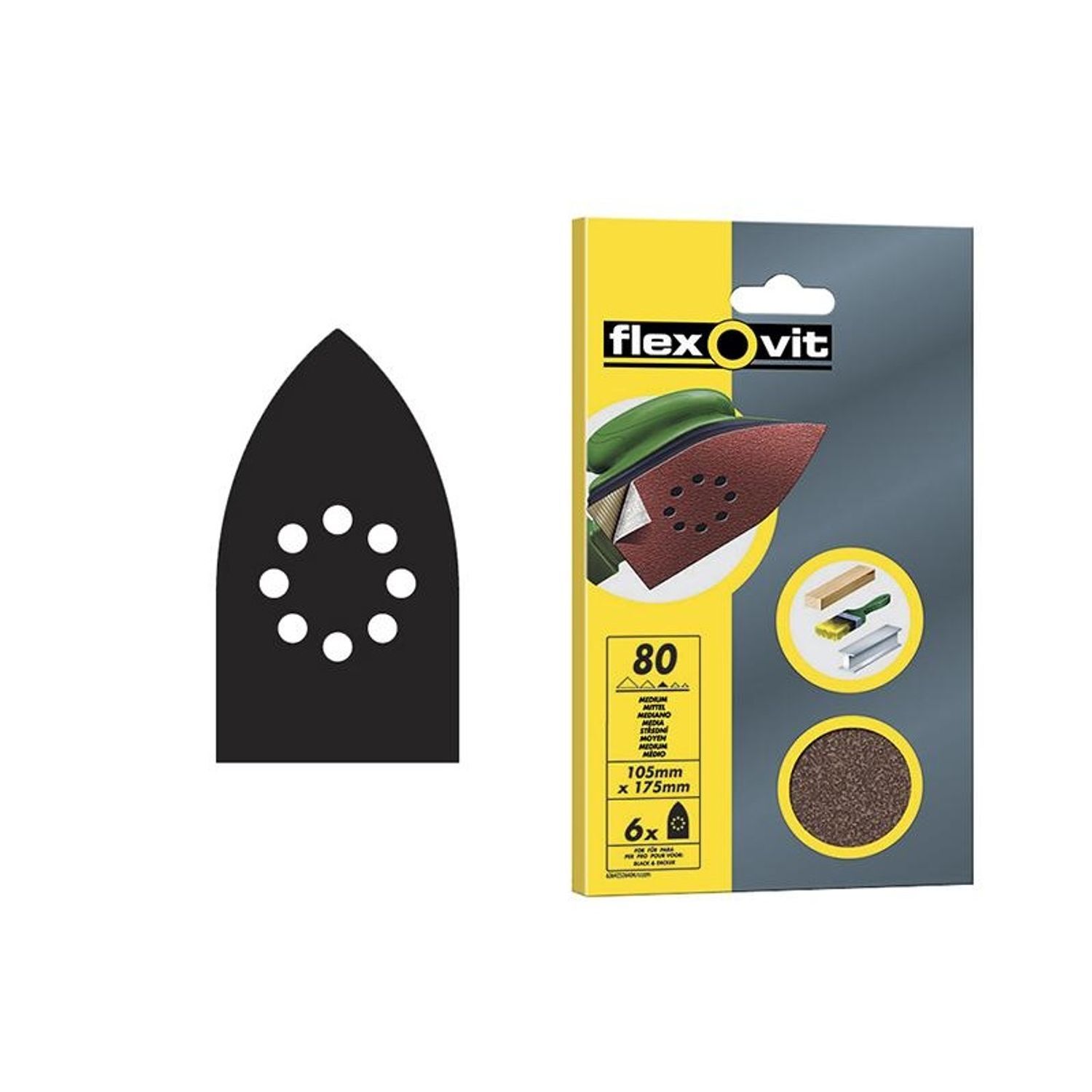 Flexovit Detail Hook & Loop Sheets - Multi Colour