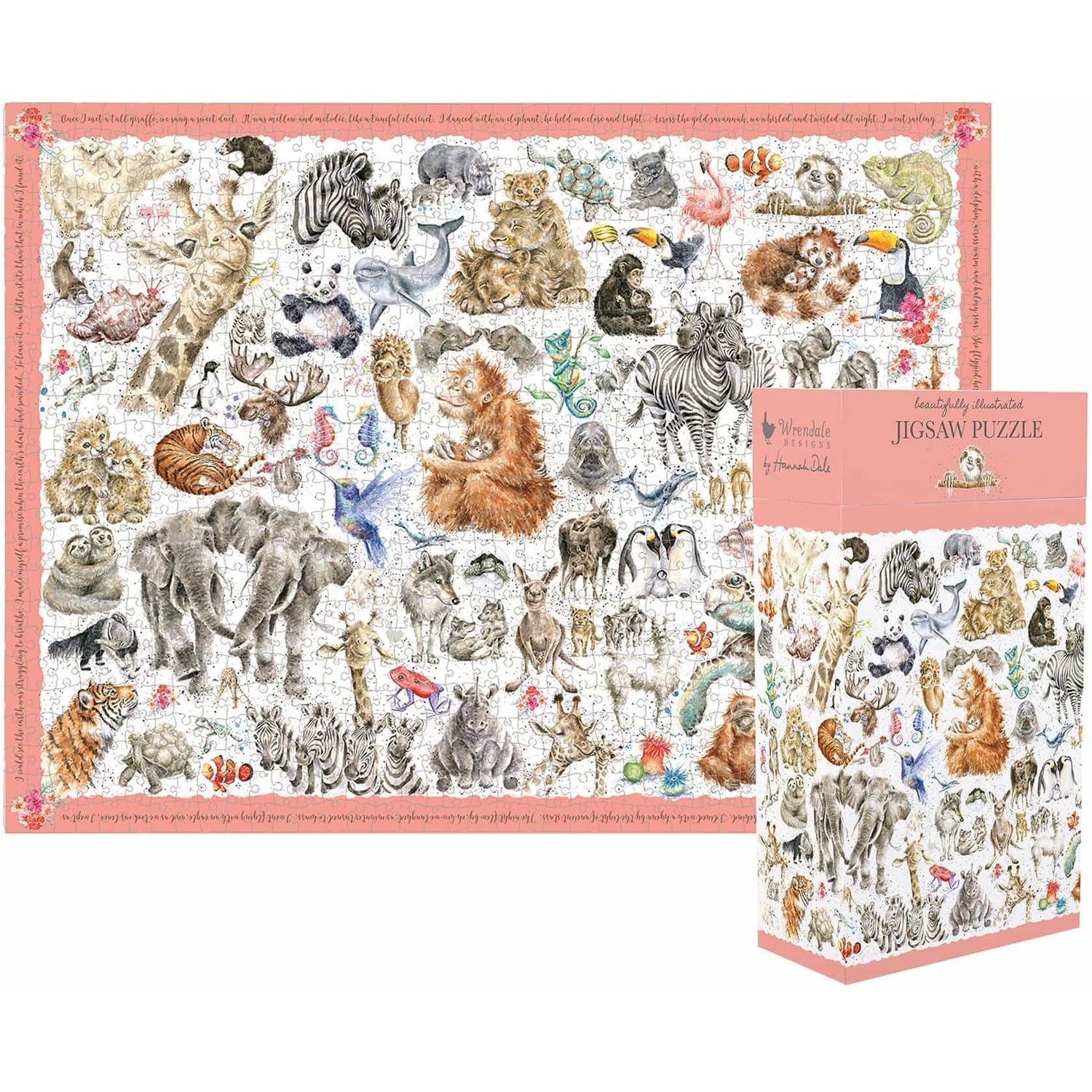 Wrendale The Zoology Collection Wild Animals 1000 Piece Illustrated Jigsaw Puzzle - Image 2