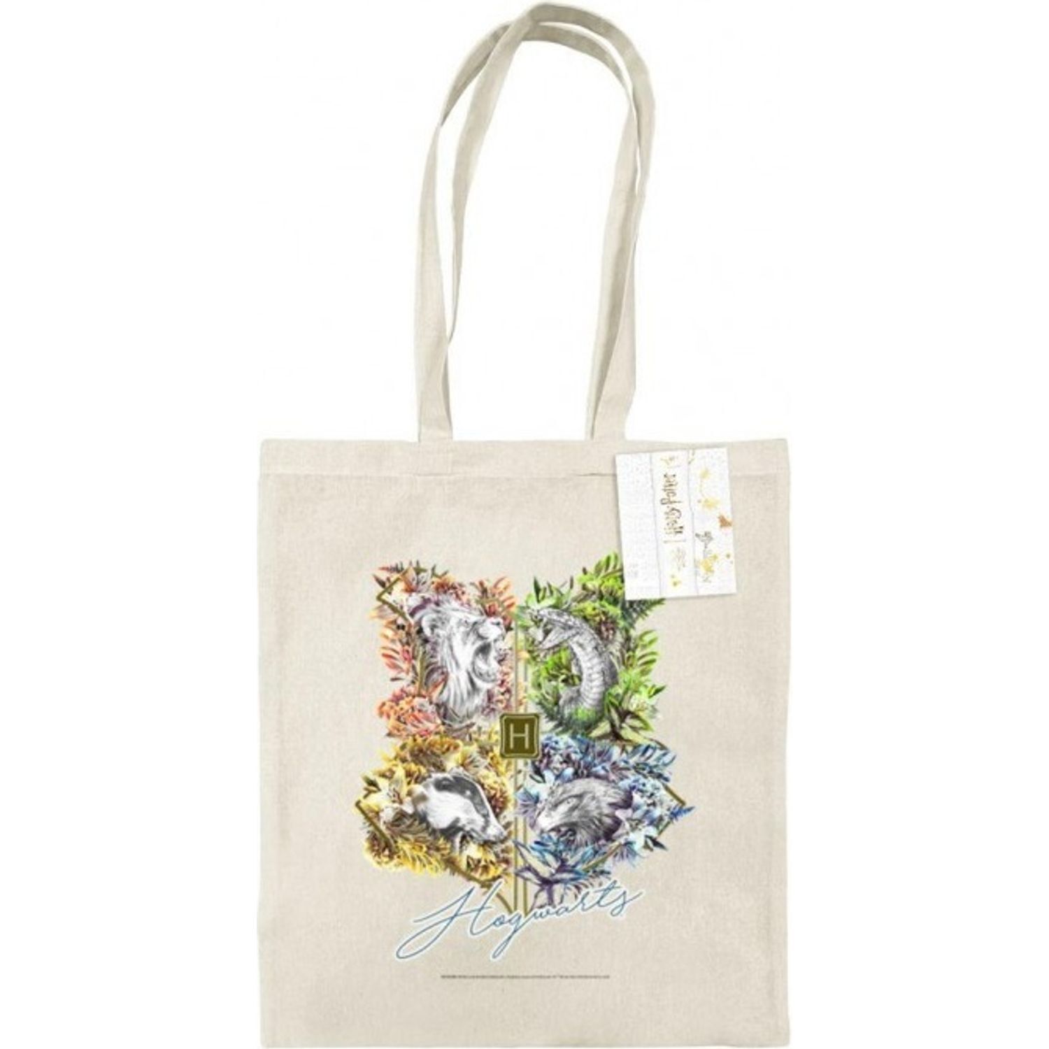 Harry Potter Hogwarts Crest Tote Bag B - Natural