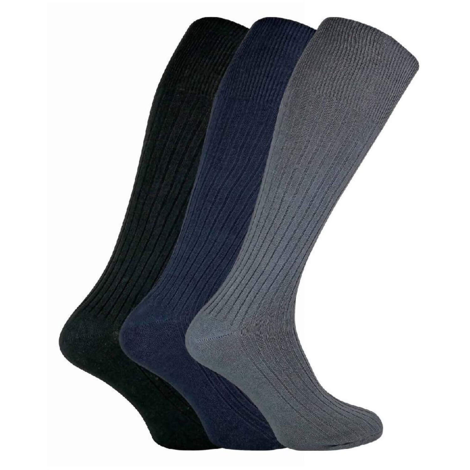 Sock Snob Men's Multicolor 3 Pack Long Knee High Length 100% Cotton Socks | Size: 6-11 - Image 2