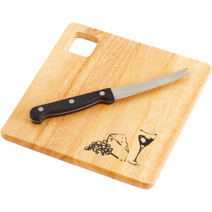 Rubberwood Cheese Board And Blade Set