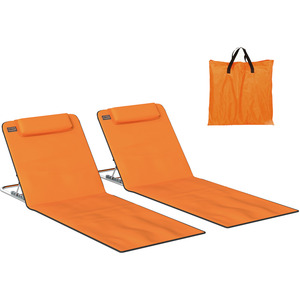 Orange Outsunny Set Of 2 Beach Mat Seat shot 20722474