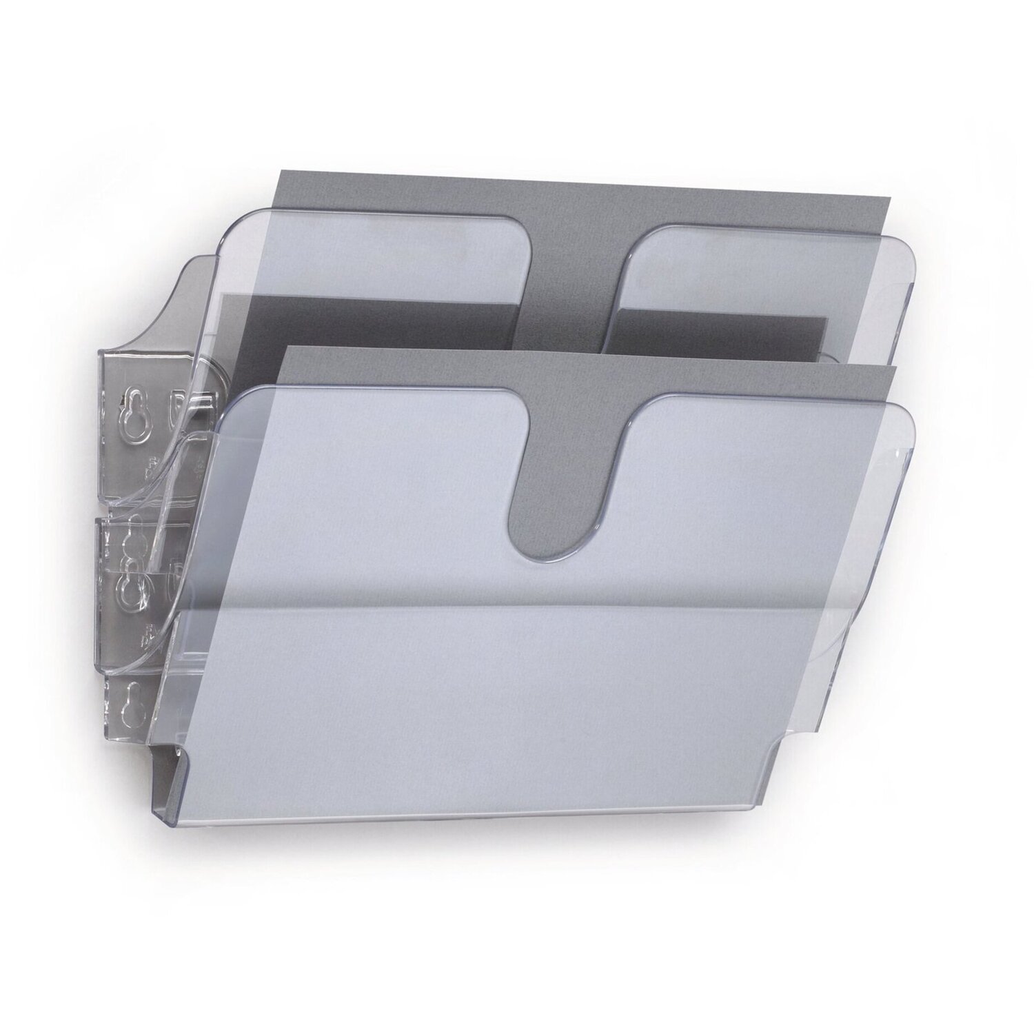 Durable Unisex Clear Flexiplus 2 Wall Mounted Literature Tray - A4 Landscape - | Size: 1 Pack - Image 7