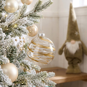 Swirl Clear Glass Bauble