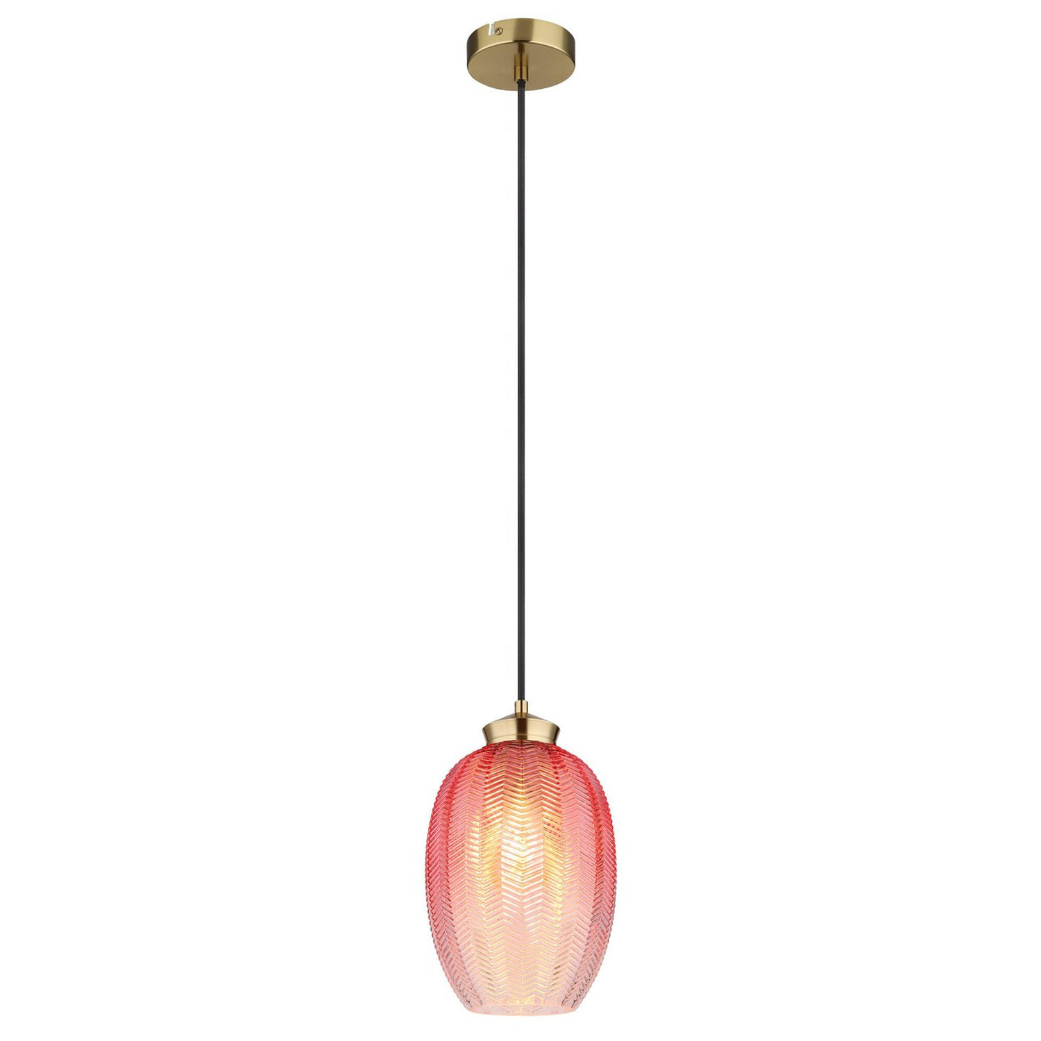 B&Q -  Luminosa Jessica Dome Pendant Ceiling Light Gold Colours Matt Blackberry Glass Shade 1X E27 - Image 4