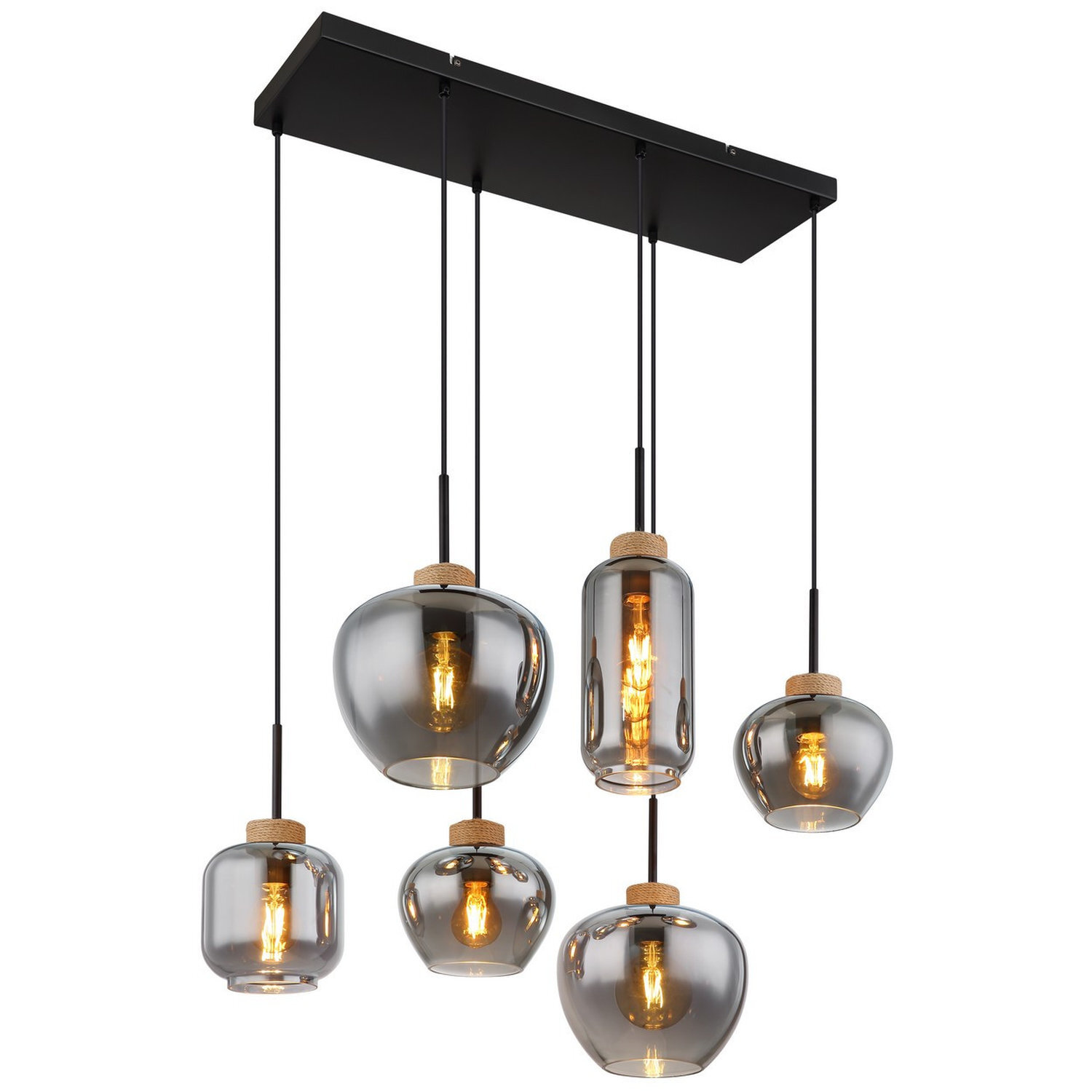 Globo Lighting Matt Pendant Light Black