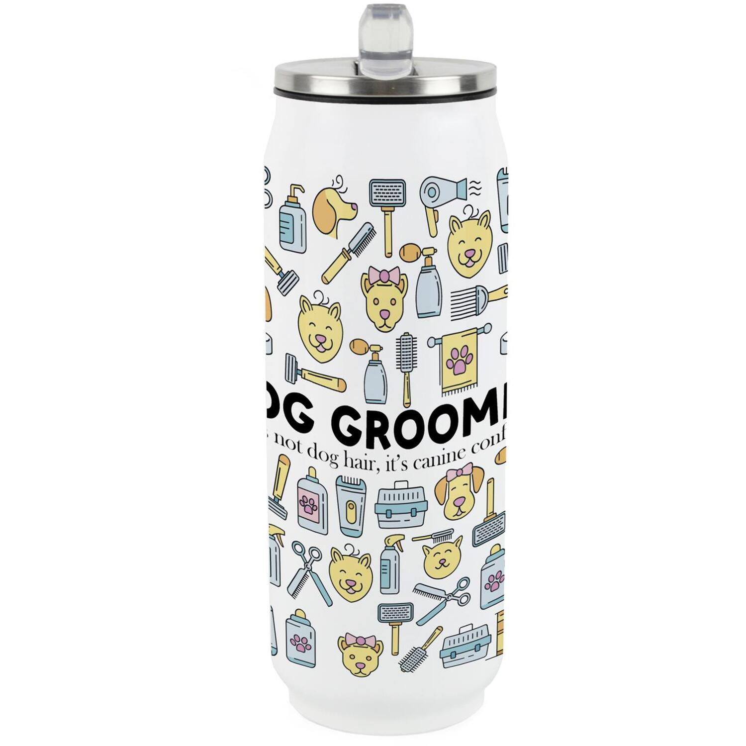 Dog Groomer Flask with Straw - Novelty Pet Hairdresser Gifts Cold Drinks Can - Image 2