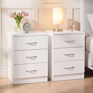 Modern 3 Drawer Bedside Chest (Set of 2)