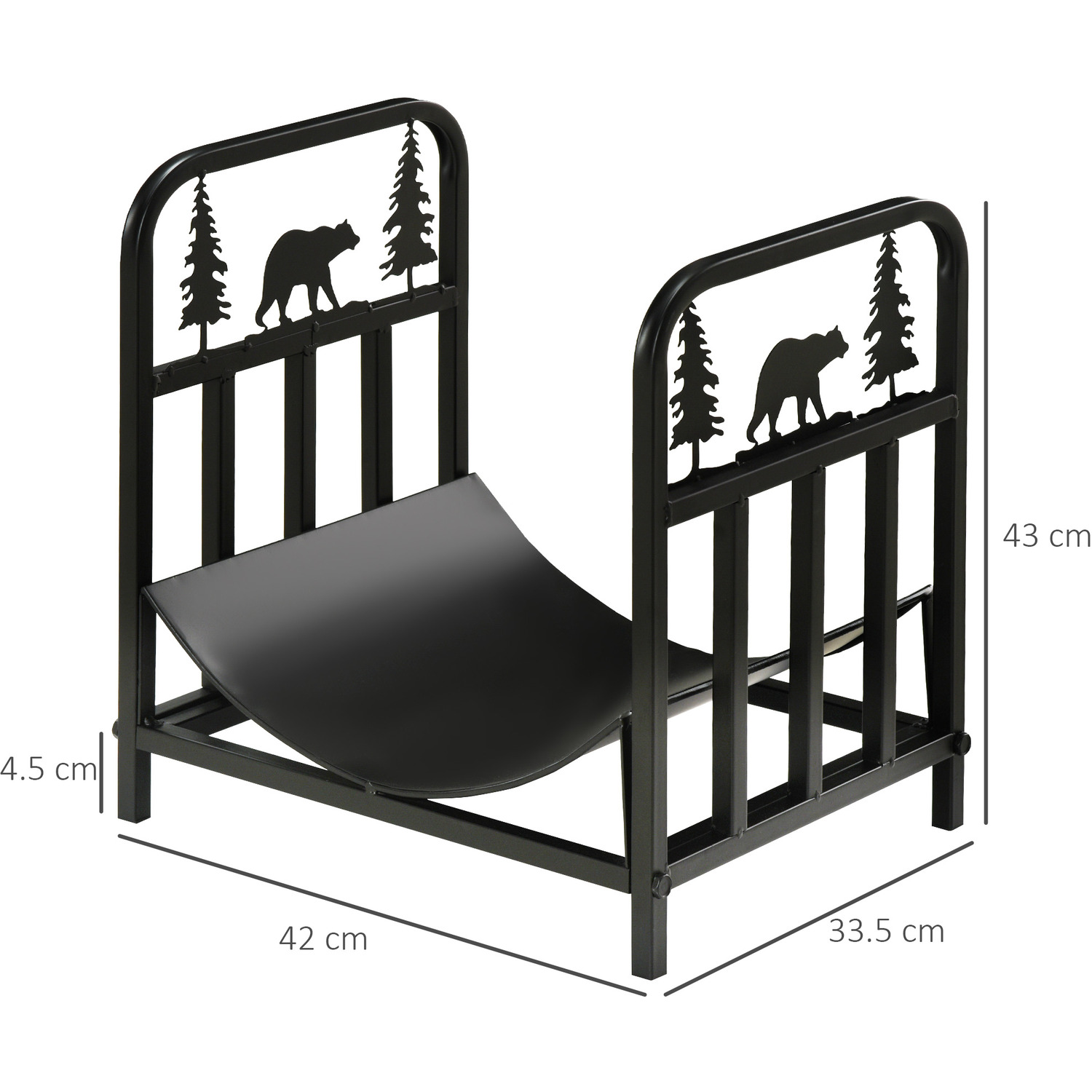 Curved Log Rack Firewood Log Rack Curved Fireplace Log with Handles