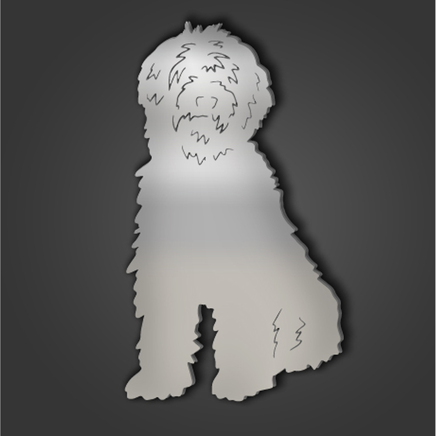 Image of Labradoodle Style 5 Silver Acrylic Mirror&hellip;