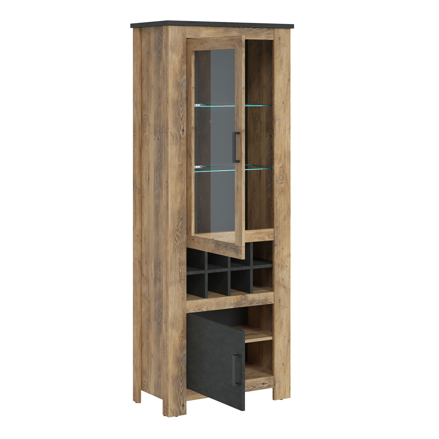 Rapallo 2-door Cabinet With Wine Rack - Glazed