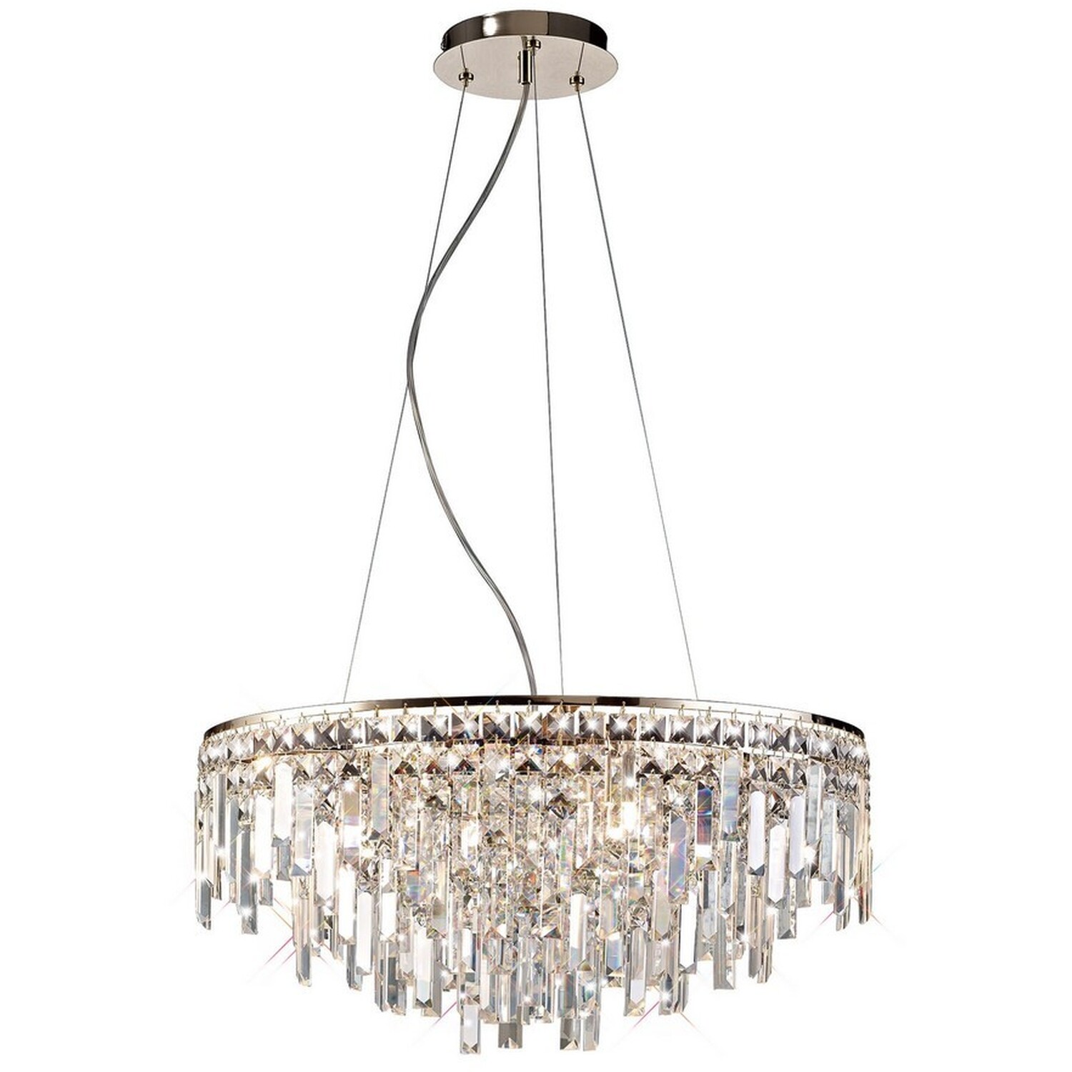 Maddison Ceiling Pendant Round 8 Light G9 Rose Gold, Crystal - Rose Gold