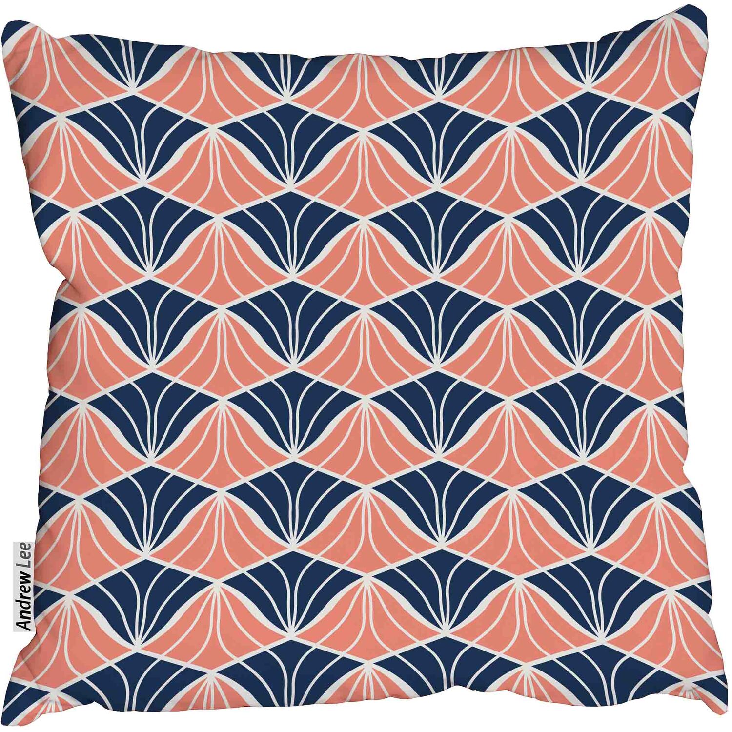 Stylish abstract art deco Gold black and white Cushion - orange / 60cm