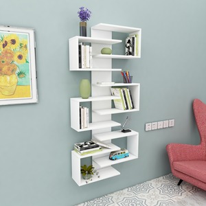 Lotus Bookcase with Geometric Shelves