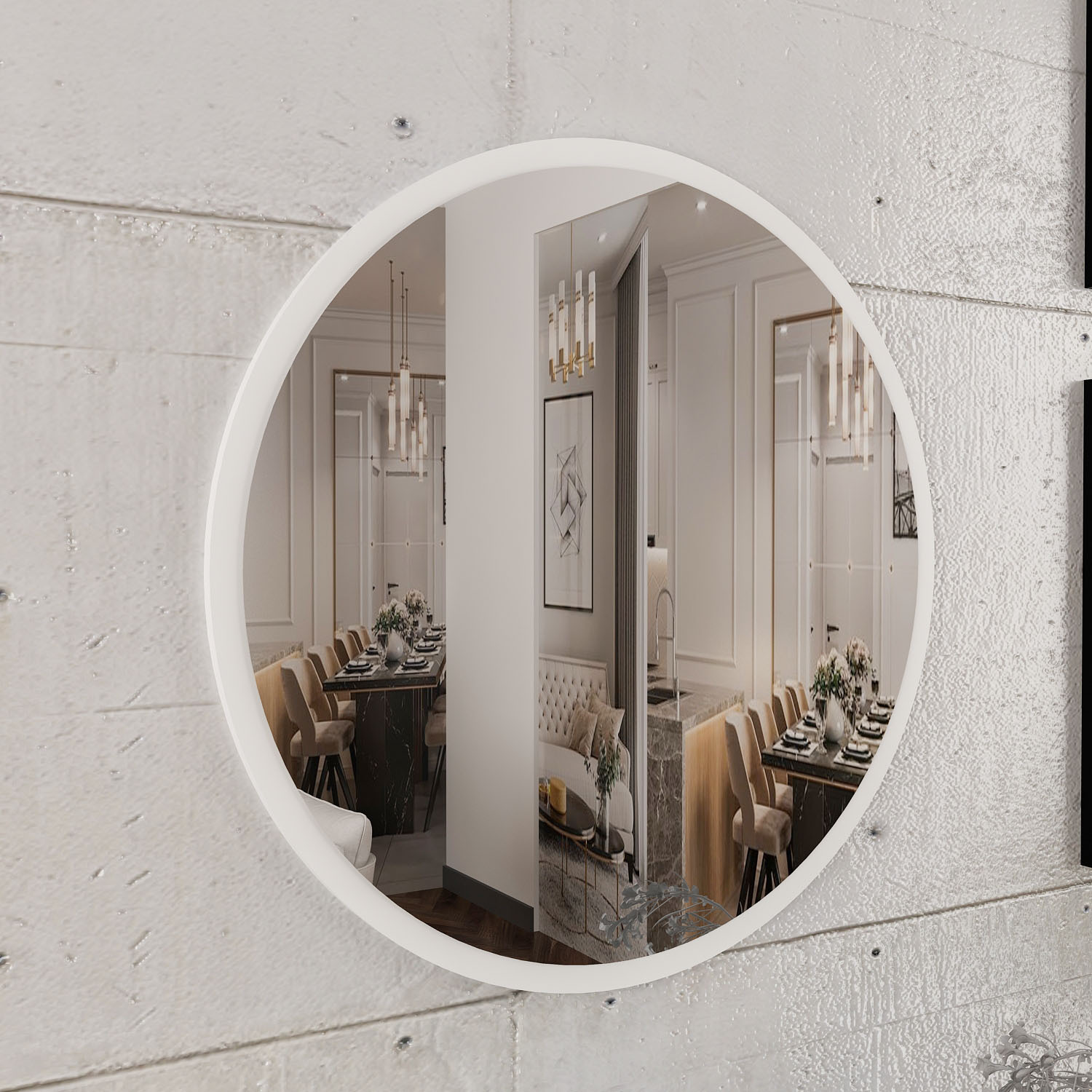 Console Table Dresuar With Mirror Monalisa - White