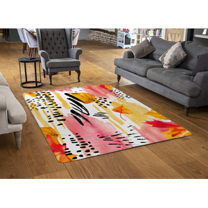 Abstract Fall Seamless Pattern In Bright Autumn Colours Designer Rug