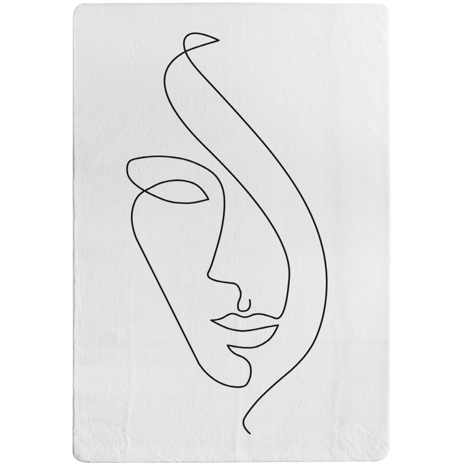 Line Face Drawing Designer Rug - White / 150cm thumbnail