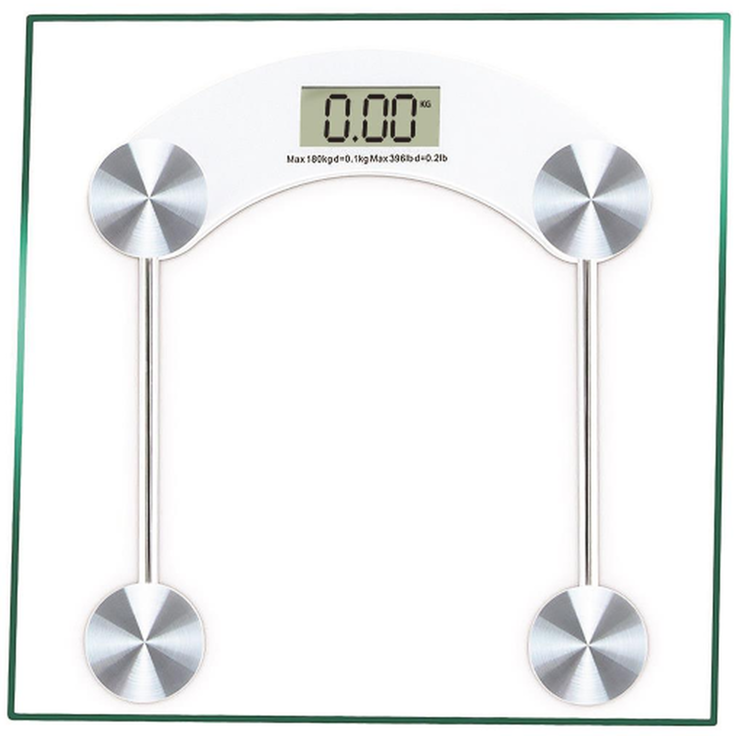 Square Digital Scale Healthy BMI Weighing Transparent Bathroom Scale - White
