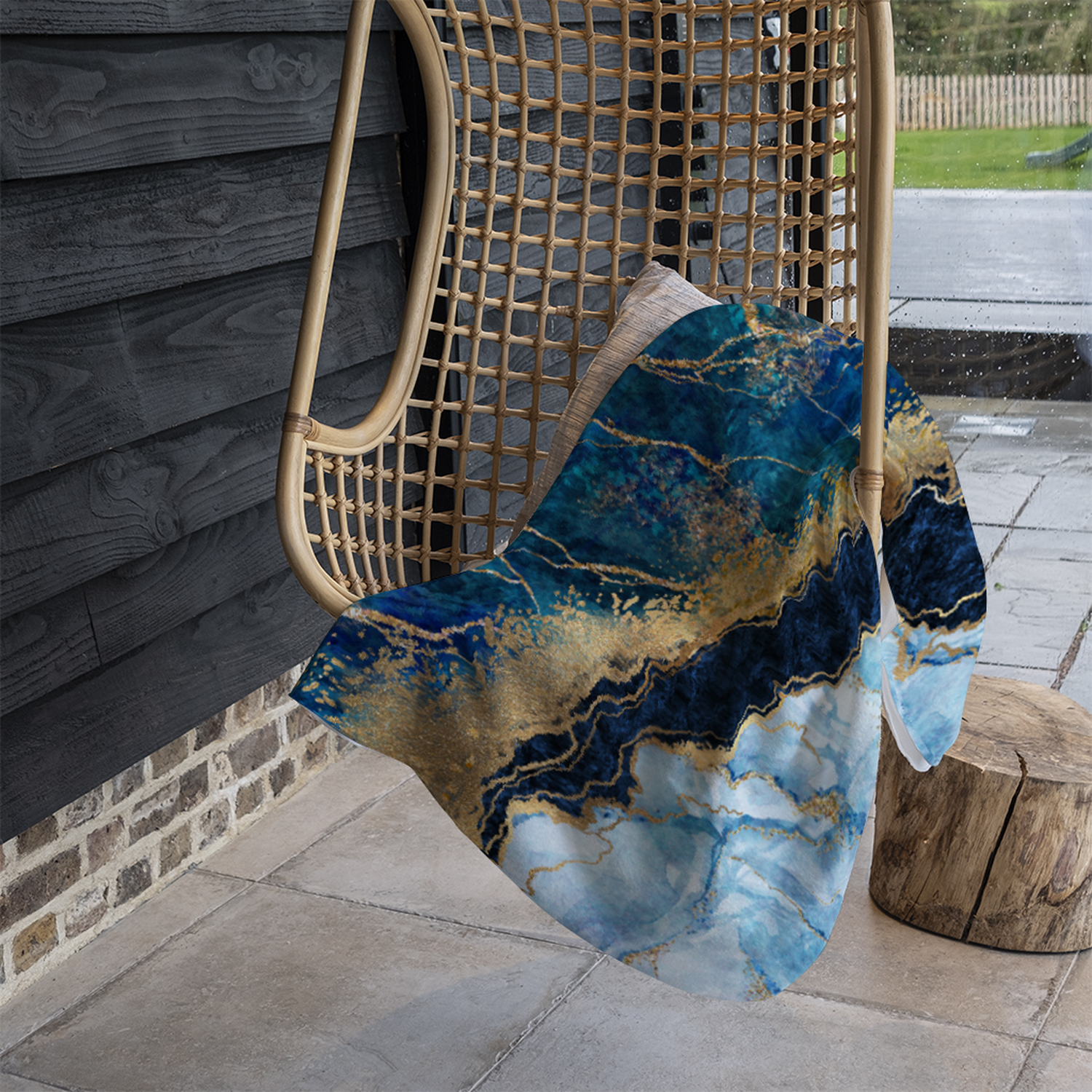 Stone Texture Blanket - Blue