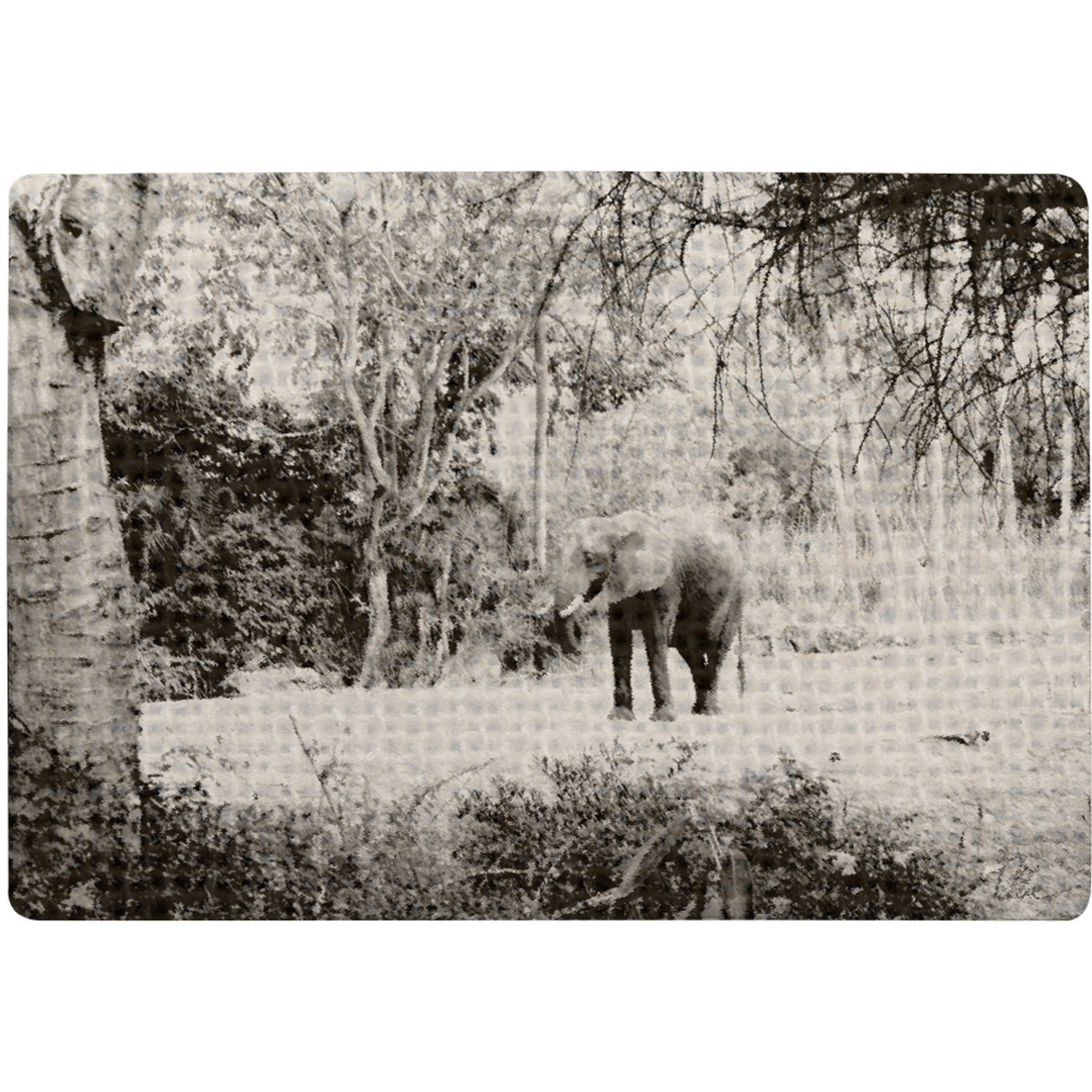 Elephant Jungle Rug - Black / 150cm thumbnail