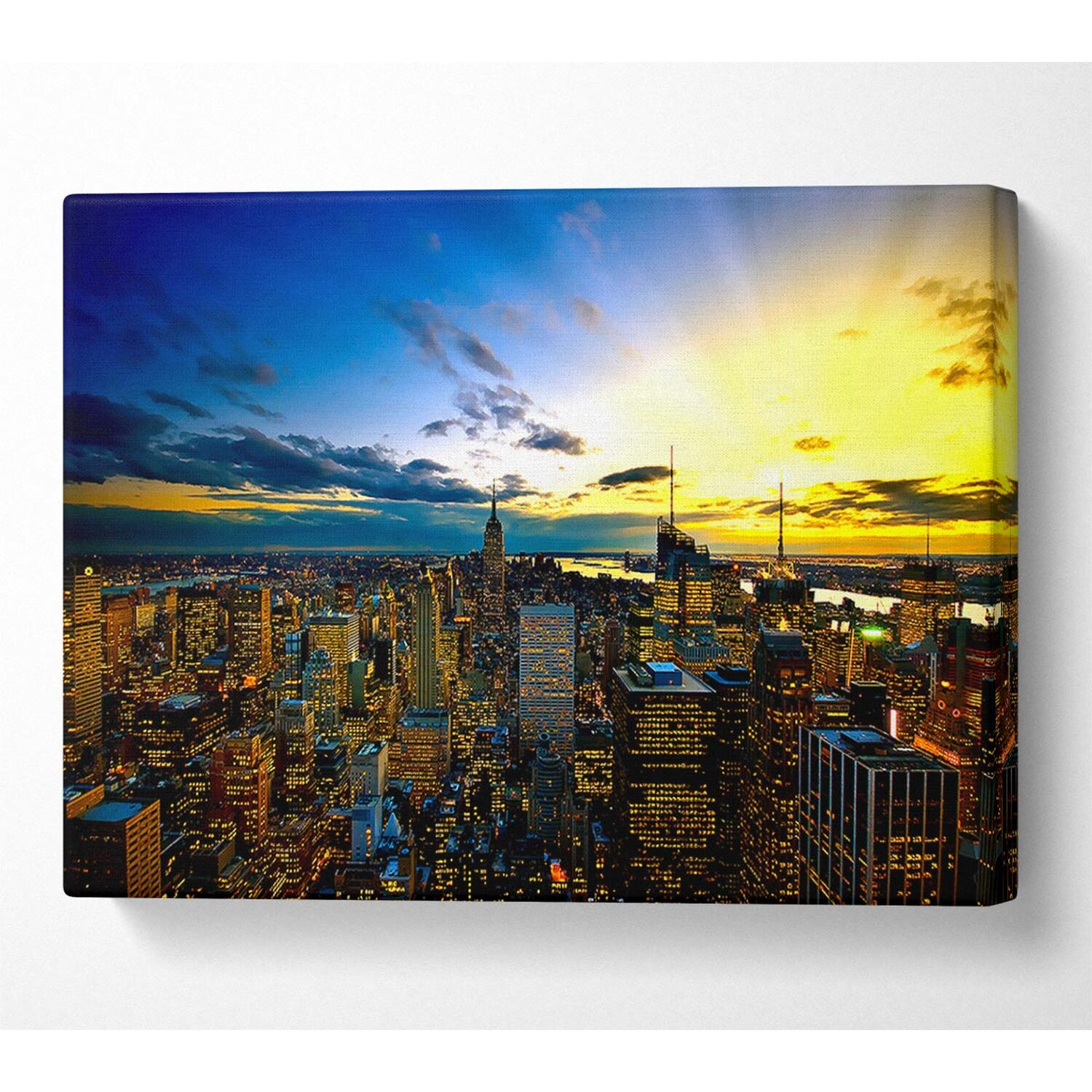Wallart-Direct - New York City Colours Canvas Print Wall Art - Yellow / 101.6cm thumbnail