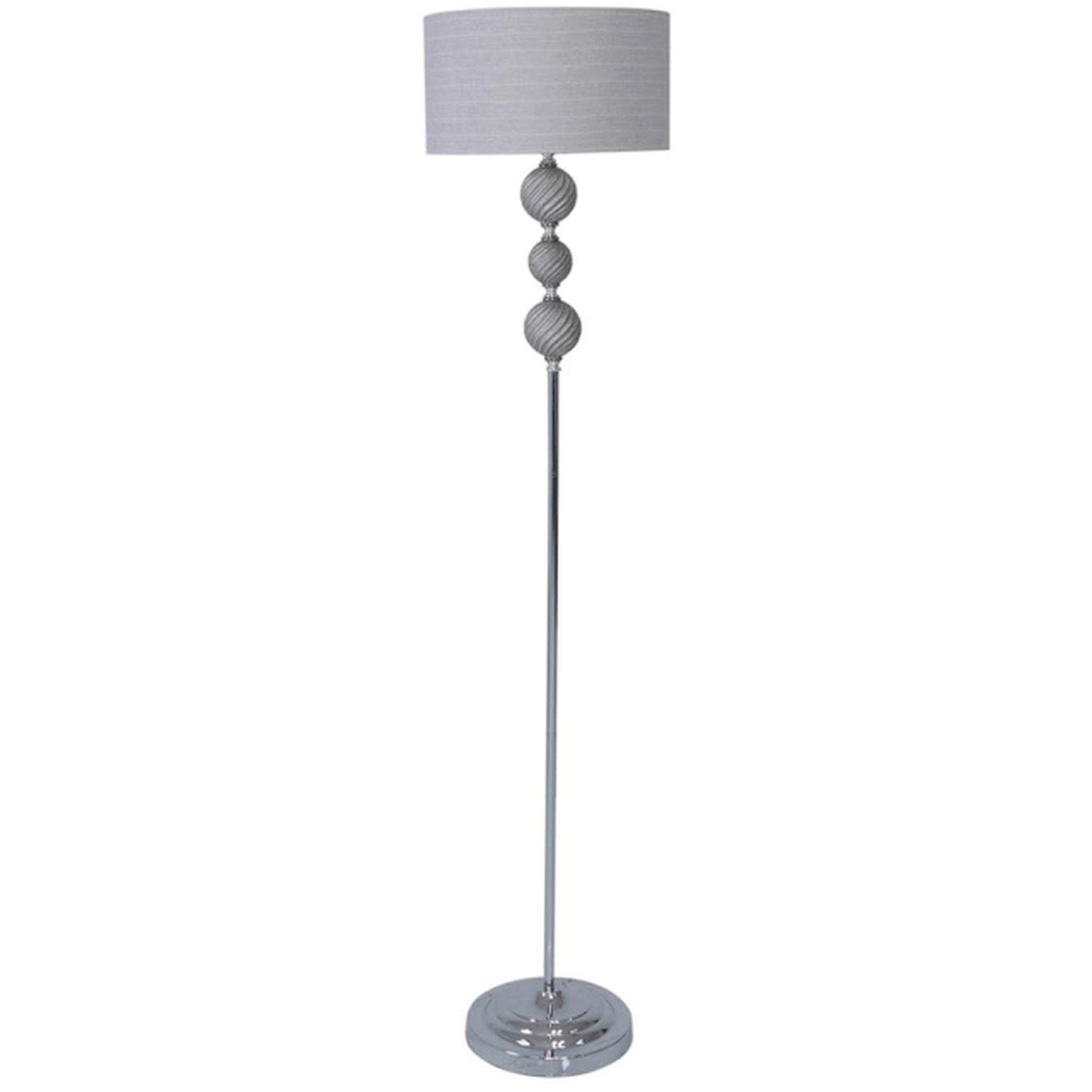 Vanity Living - 157cm Glass Floor Lamp with 3 Ceramic Ball Design - Silver thumbnail
