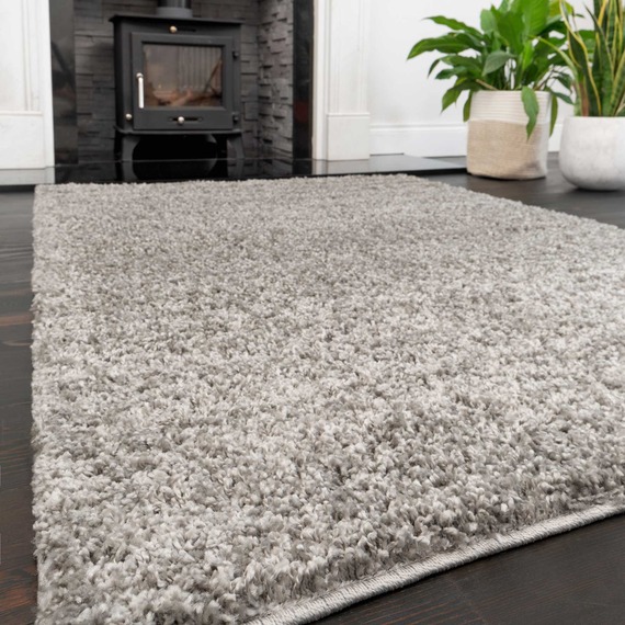 Silver Grey Shaggy Rug