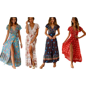 Patterned Bohemian Maxi Dress