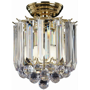 Fargo 2 Light Flush Ceiling Light Acrylic, Brass, E14