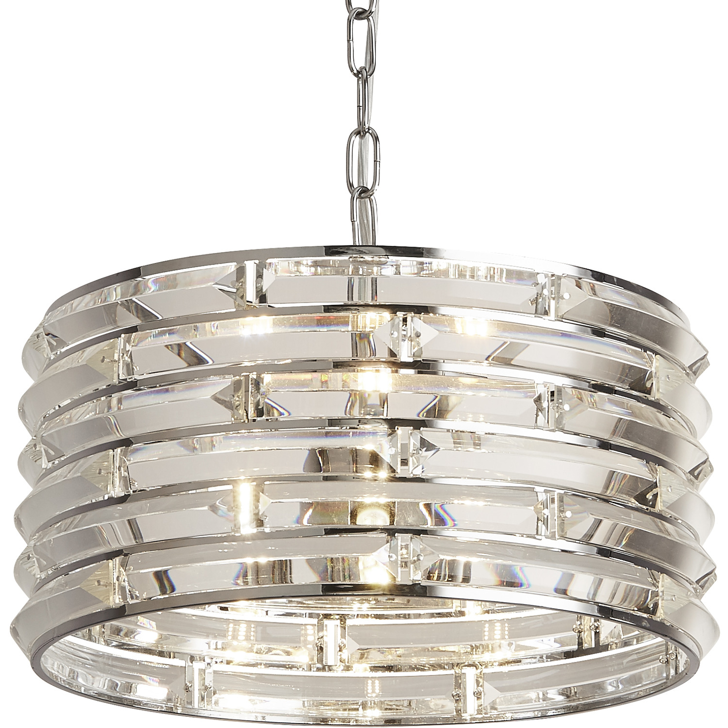 Lighting Collection - Curved Glass 3 Light Pendant  - Chrome thumbnail