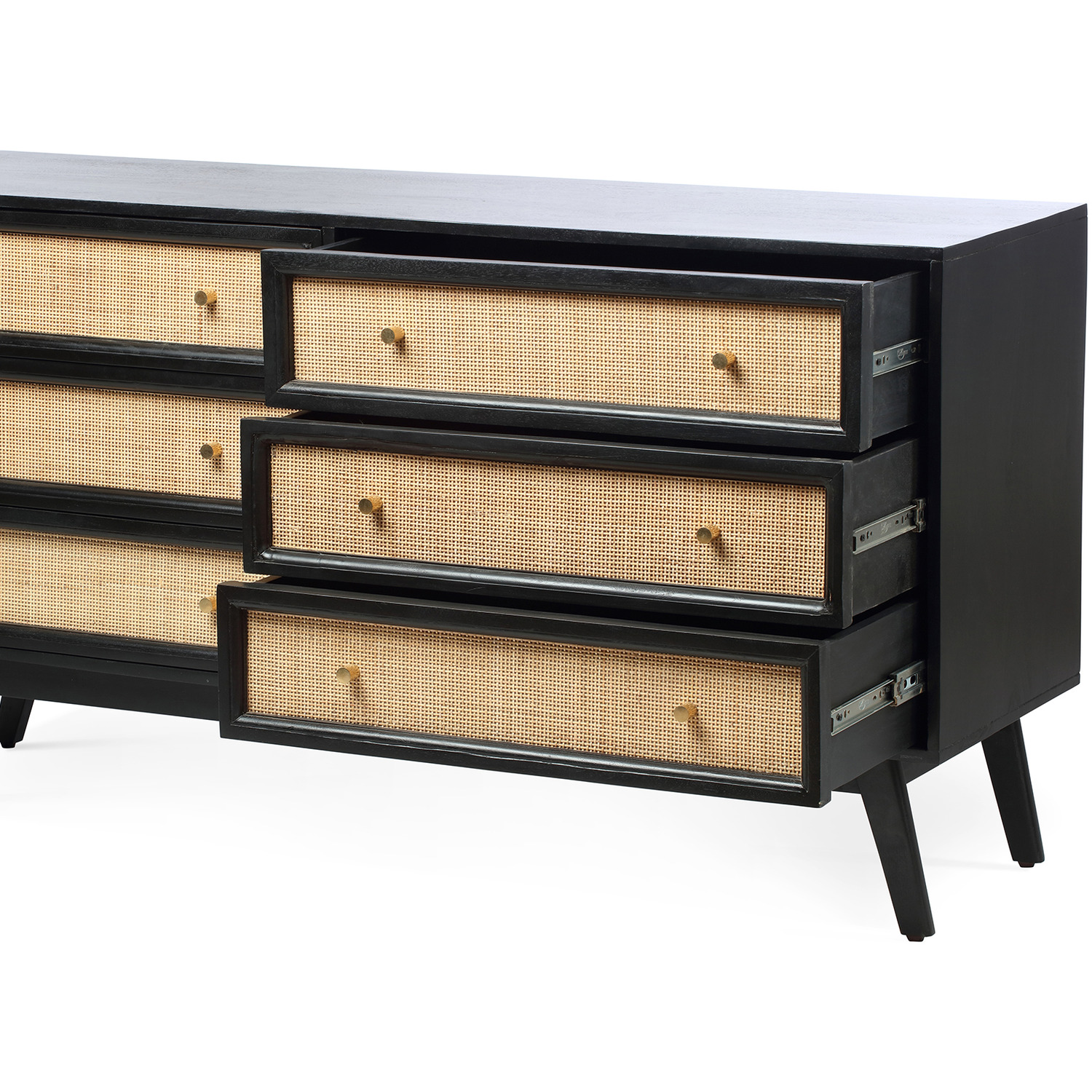 Small Chest Unit Venice Wide 6 Drawer Chest Unit Rattan Mango Wood